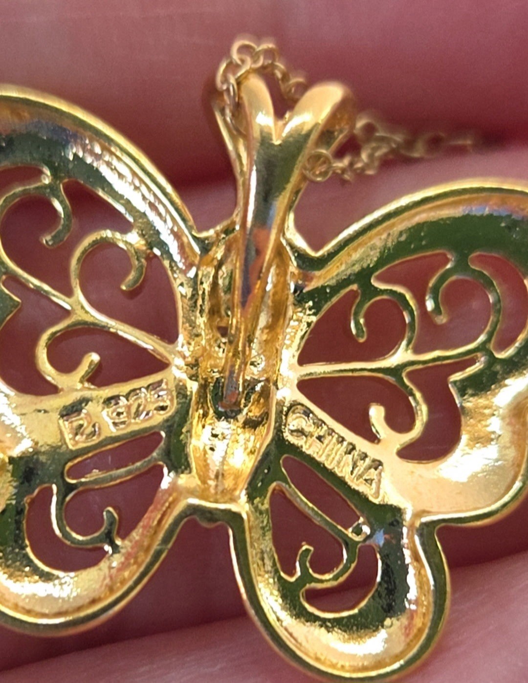 VTG 1990’s/2000’s VERMEIL BUTTERFLY NECKLACE – FINE JEWELRY STERLING SILVER