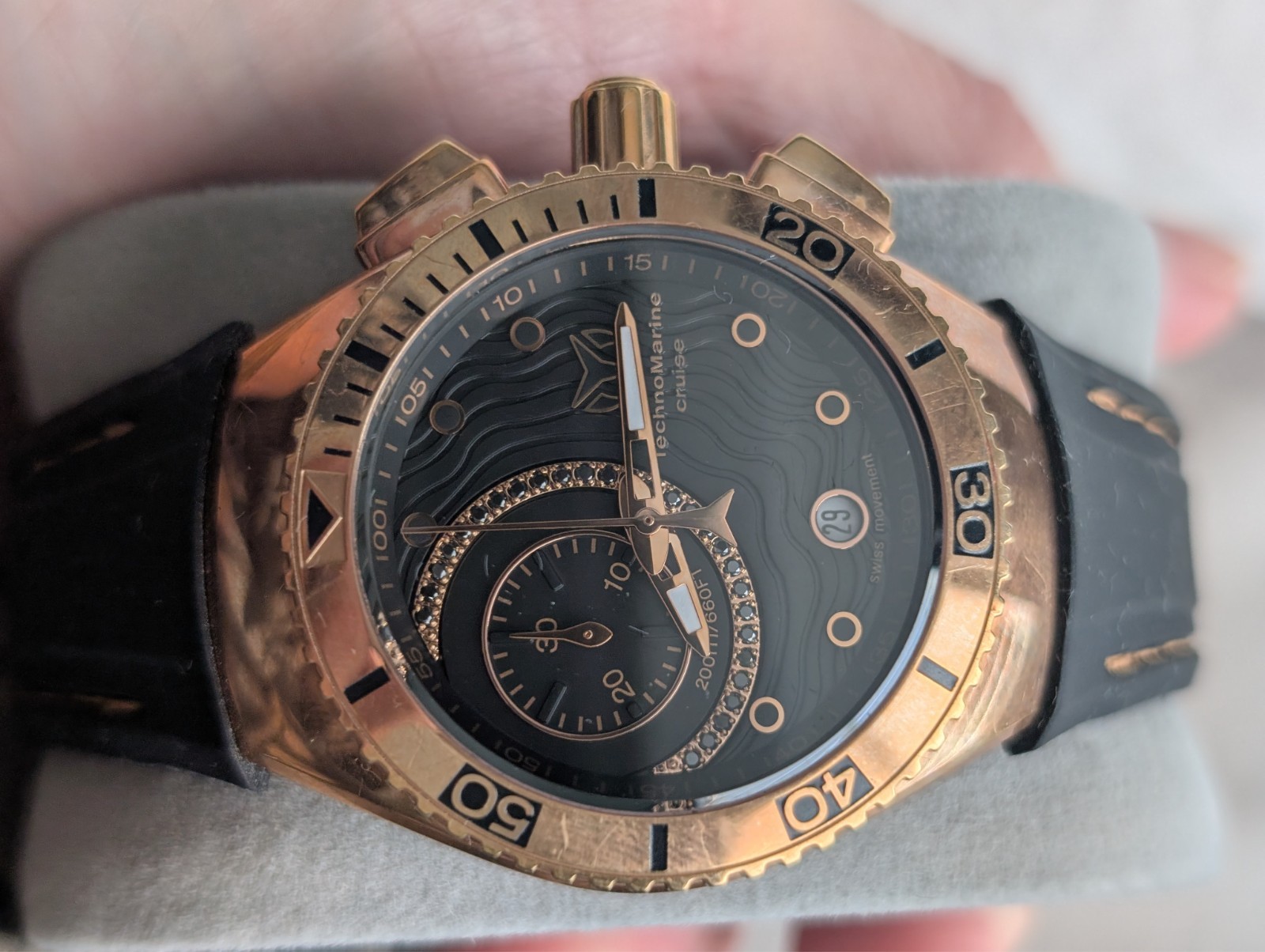 Technomarine Cruise Star 45mm Rose Gold Stainless Steel Case with Brown Silicone
