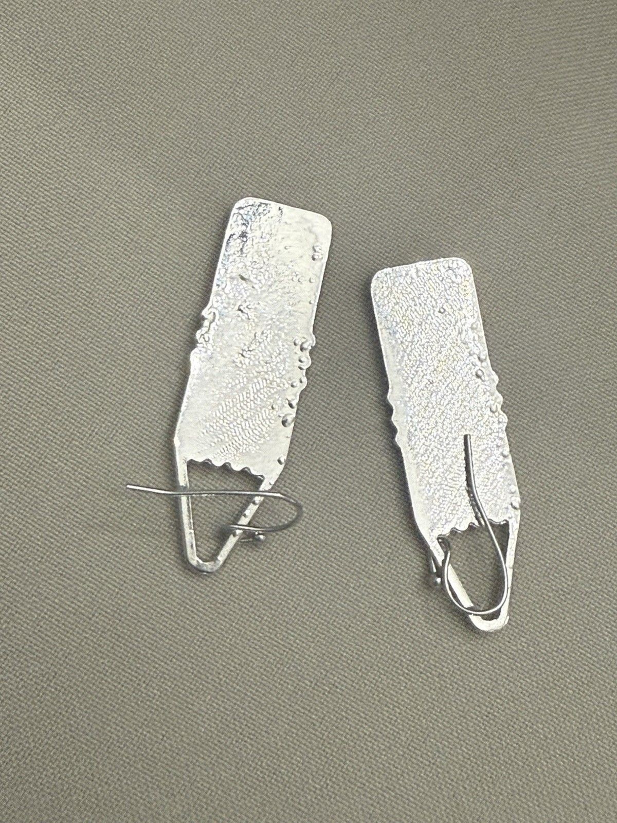 Resin/Stainless Steel Mosic Drop Earring & Pink Cow Hair W/.925 Silver Medallion