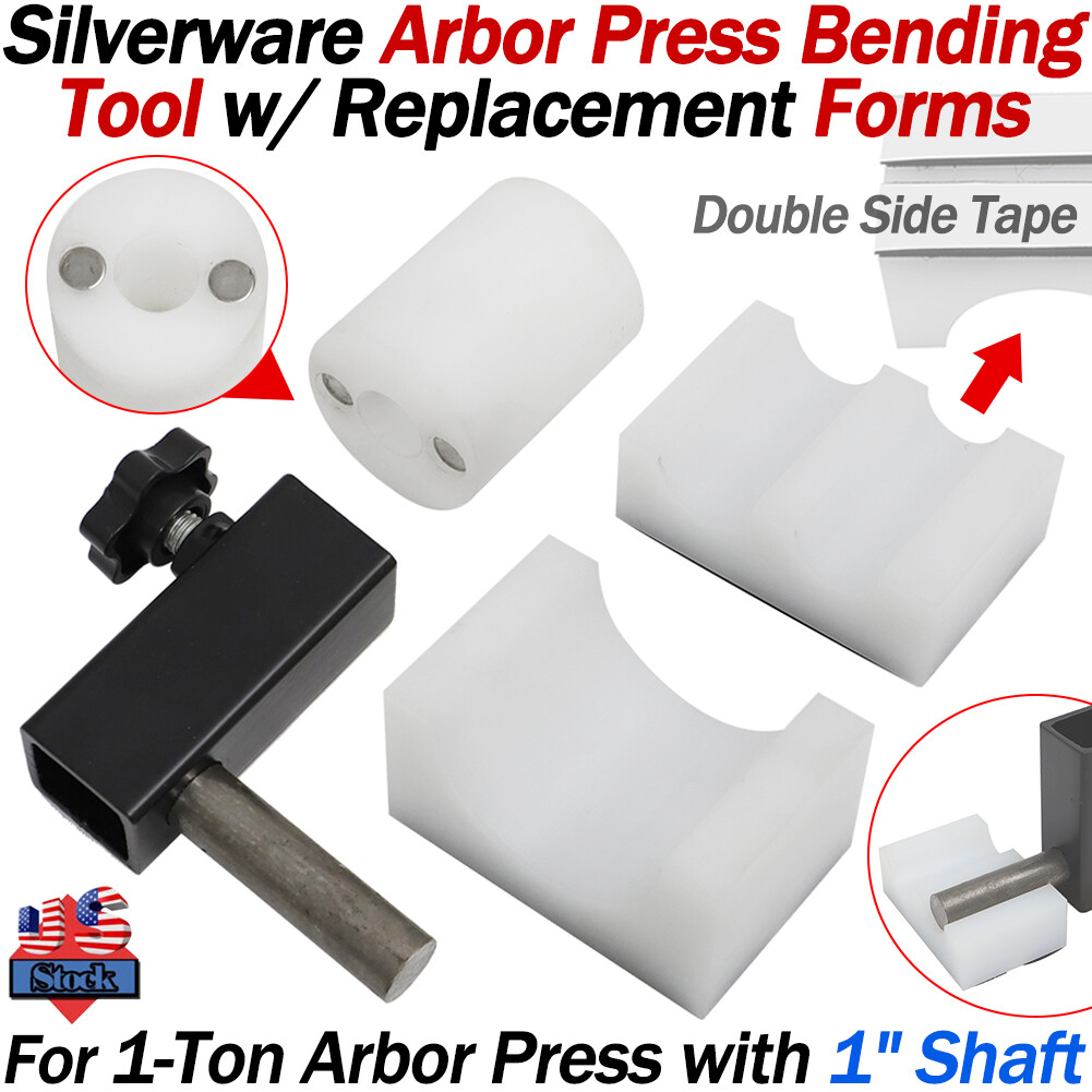 For Silverware Arbor Press Bending Tool w/ 3 Replacement Form Dies fits 1″ Shaft