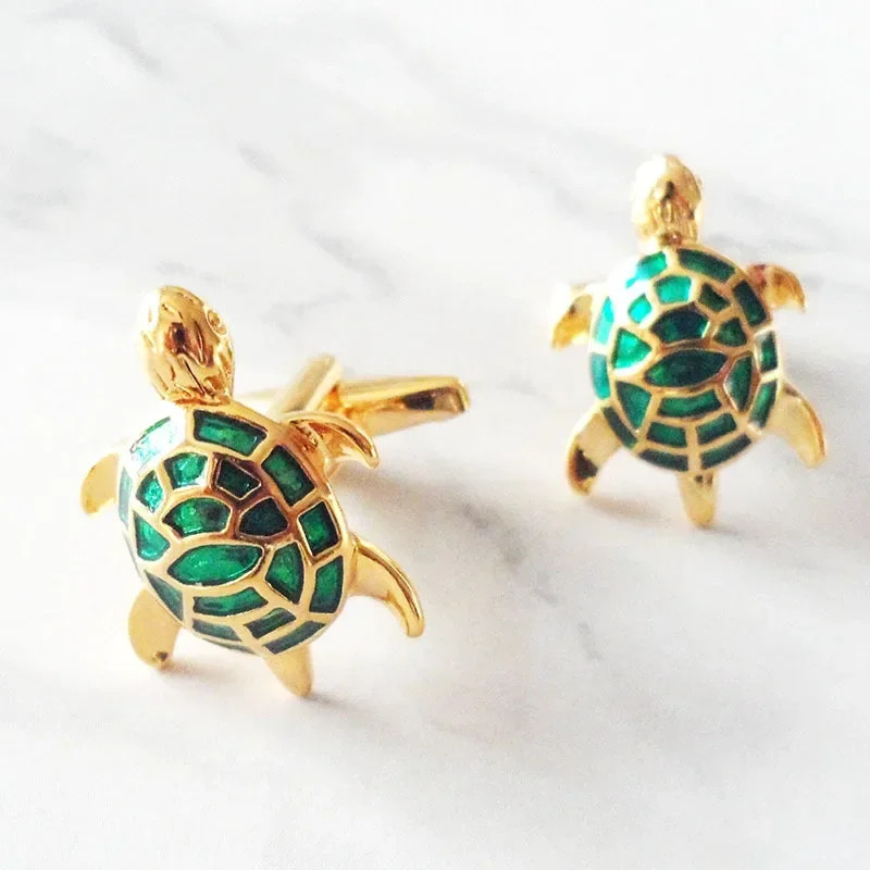 Metal Sea Turtle Cufflinks French Men’s Daily Casual Business Shirt Cuff Links