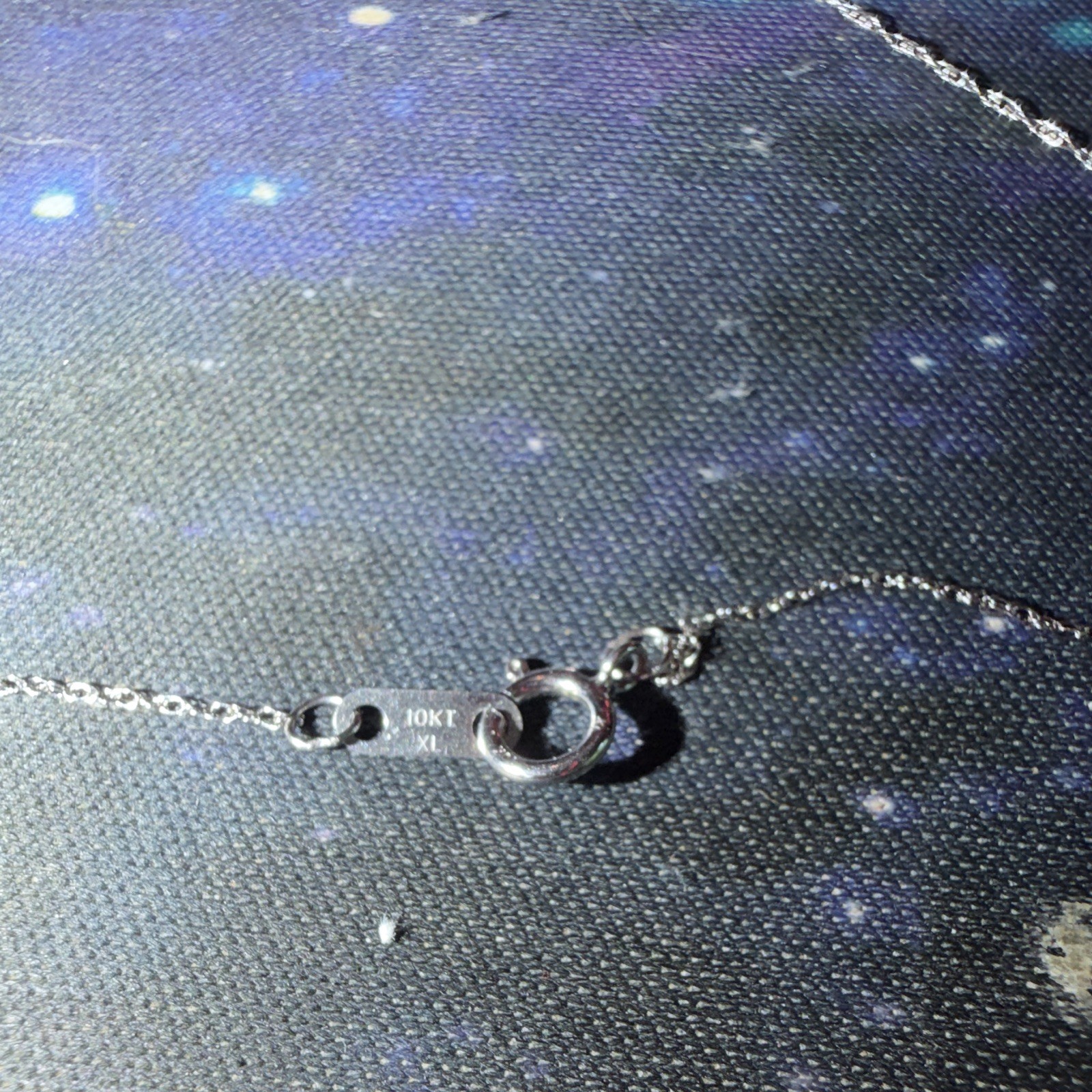 10k White Gold Rope Chain Necklace, 0.8mm, 18” Signed,