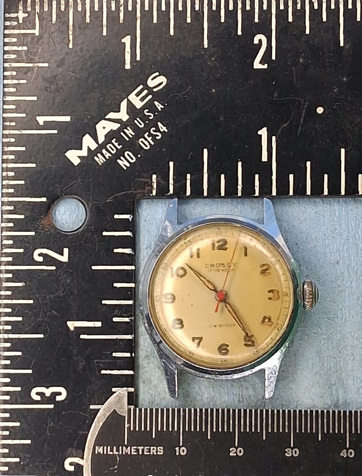 Lot W90 Mens Crosby 17J Military Manual Wind Up Movement Vintage Watch Parts