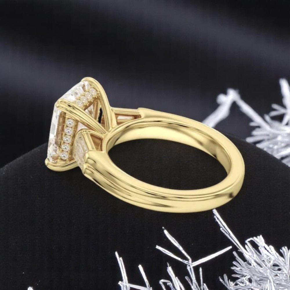 Diamond Wedding Ring IGI Certified Lab Grown 4.80 Ct Radiant Cut 14K Yellow Gold