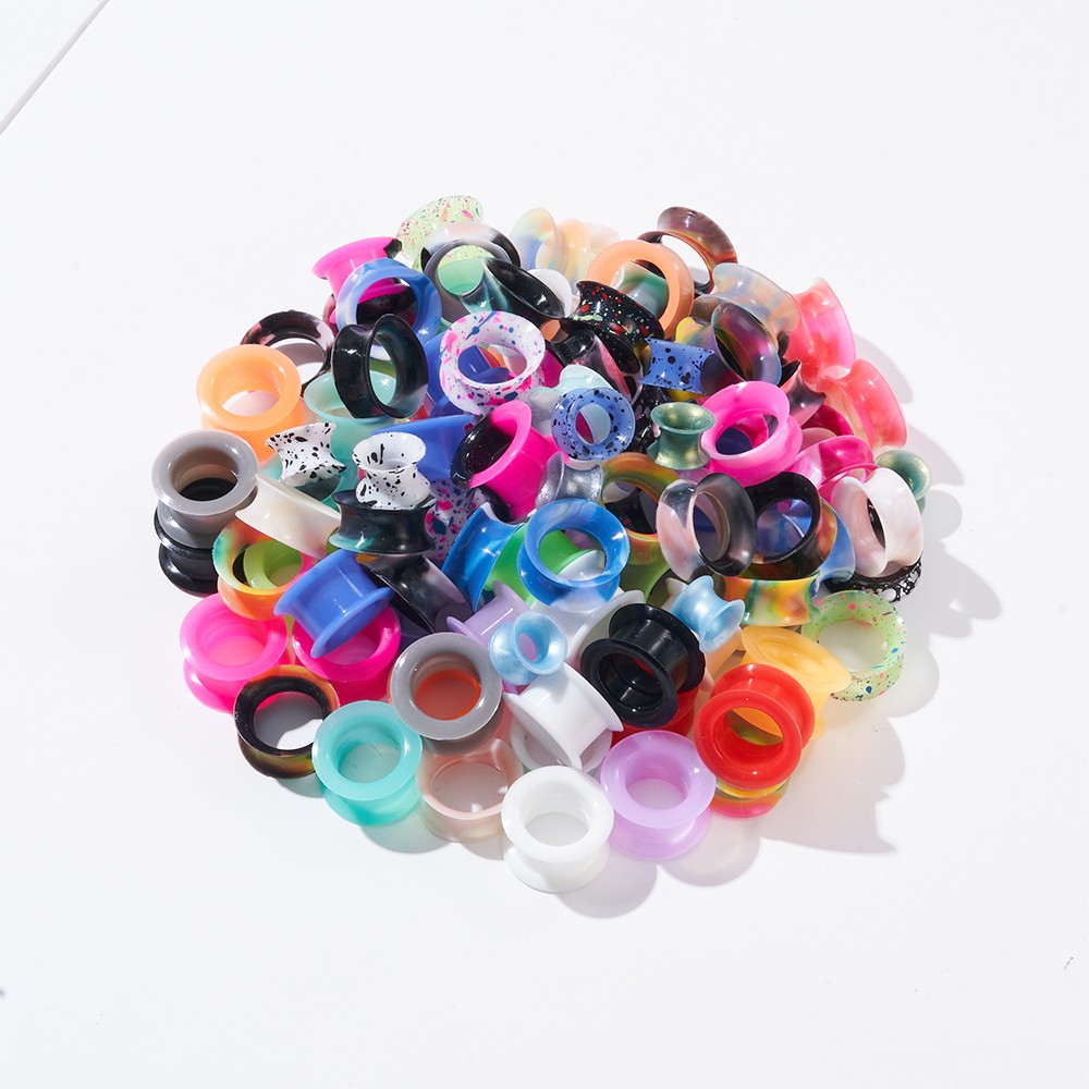 20PCS Soft Silicone Double Flare Hollow Ear Gauge Tunnels Plugs Expander 2g-3/4″