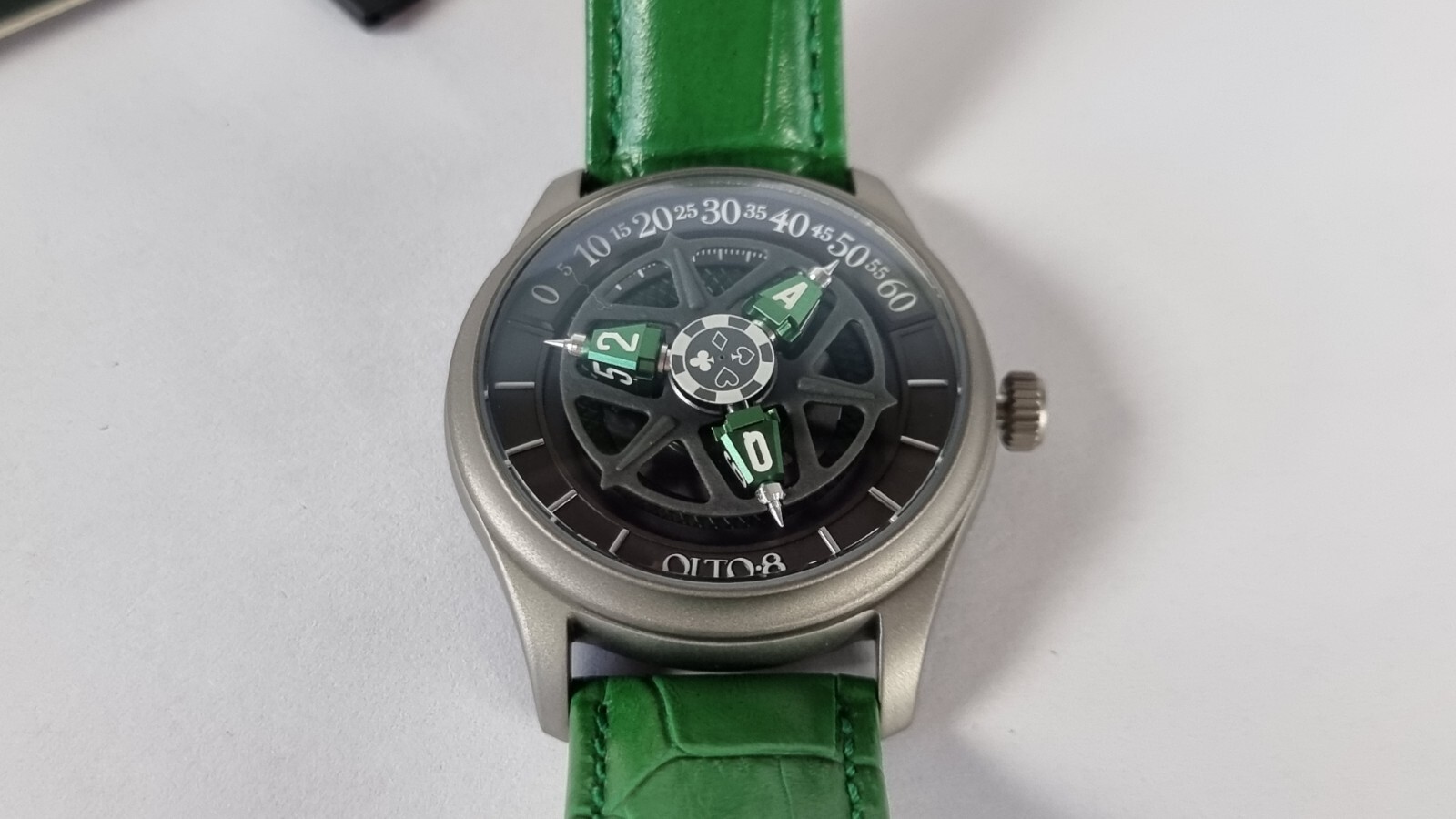 OLTO-8 KING Titanium Green wandering hour automatic watch