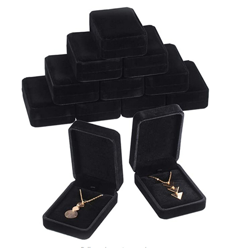 1x 5x Velvet Necklace Pendant Gift Box Jewelry Box Display Case Holder Organizer