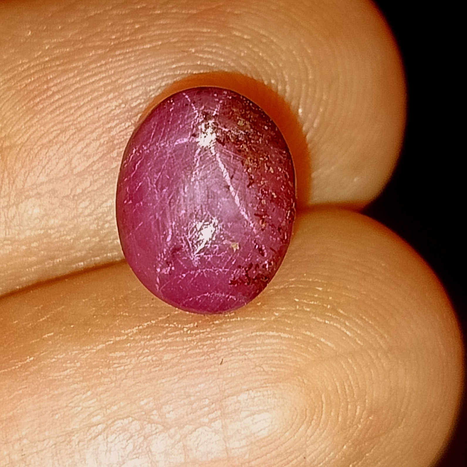 6.80 Carat Natural Unheated Star Ruby 6 rays Oval Cut Loose Gemstone 8.5X10.7 mm