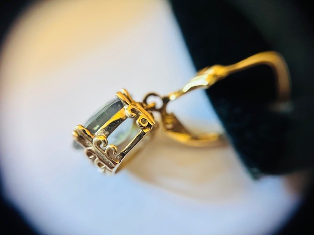 Estate 10K Yellow Gold Mystic Topaz Dangle Drop Earrings