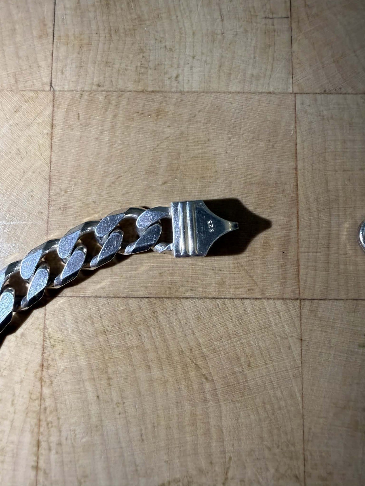 925 Sterling Silver Chunky Flat Curb Link Chain Necklace 51cm 68g
