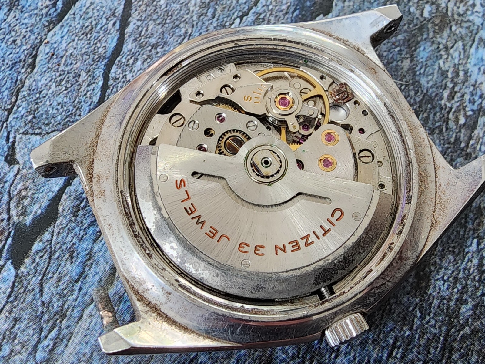Citizen Automatic Acss2912-Y Cal 5204 Vintage Watch Movement For Parts