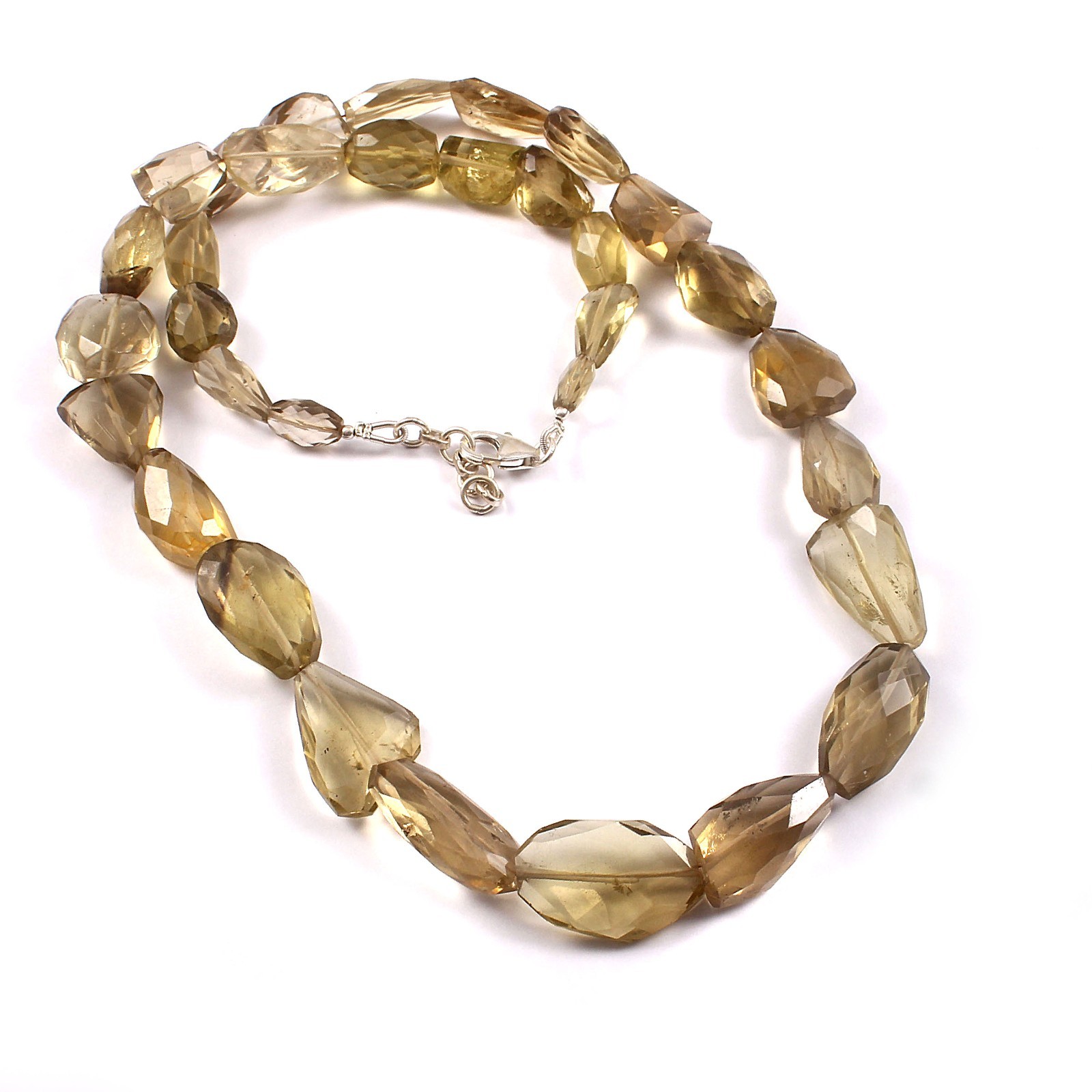 Natural Lemon Quartz nuggets shape beads Gemstone Necklace for women