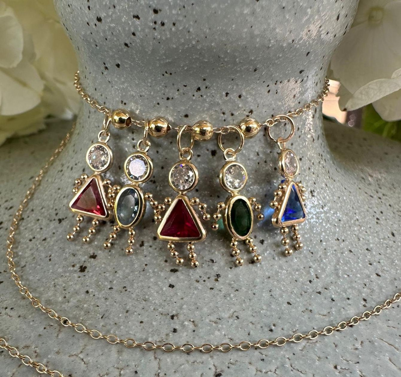 10K 14K Yellow Gold Birthstone All Months Girls Boys – Pendants for Moms