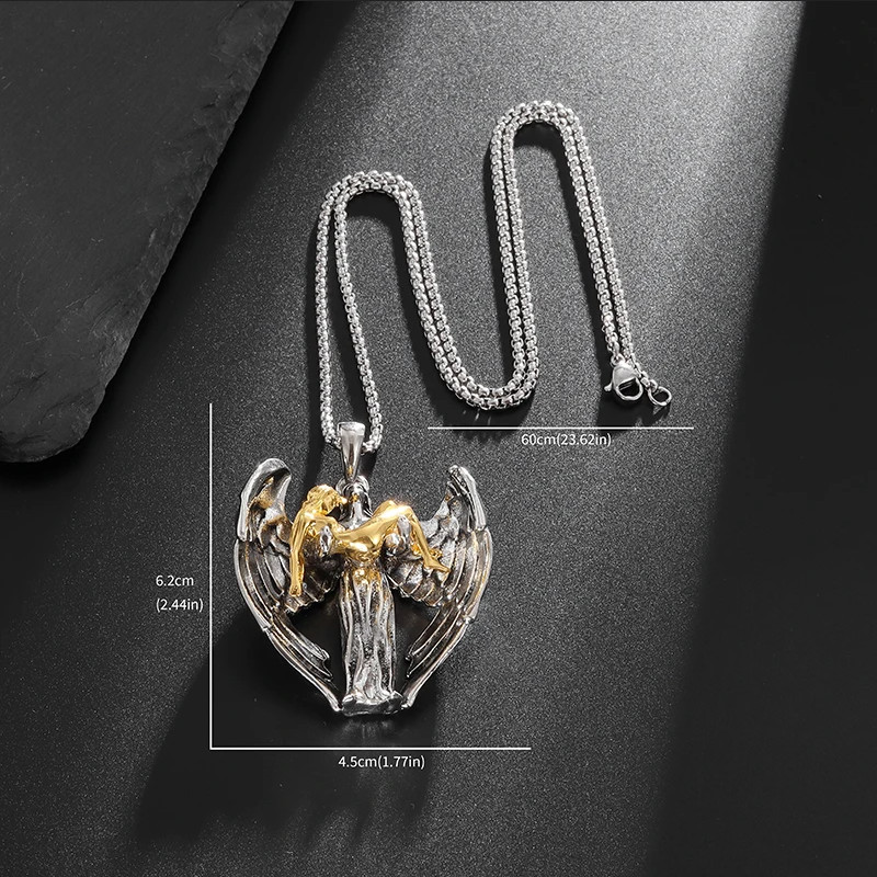 Angel of Heaven Jewelry 2-Tone Sexy Goddess Ascending Pendant Necklace