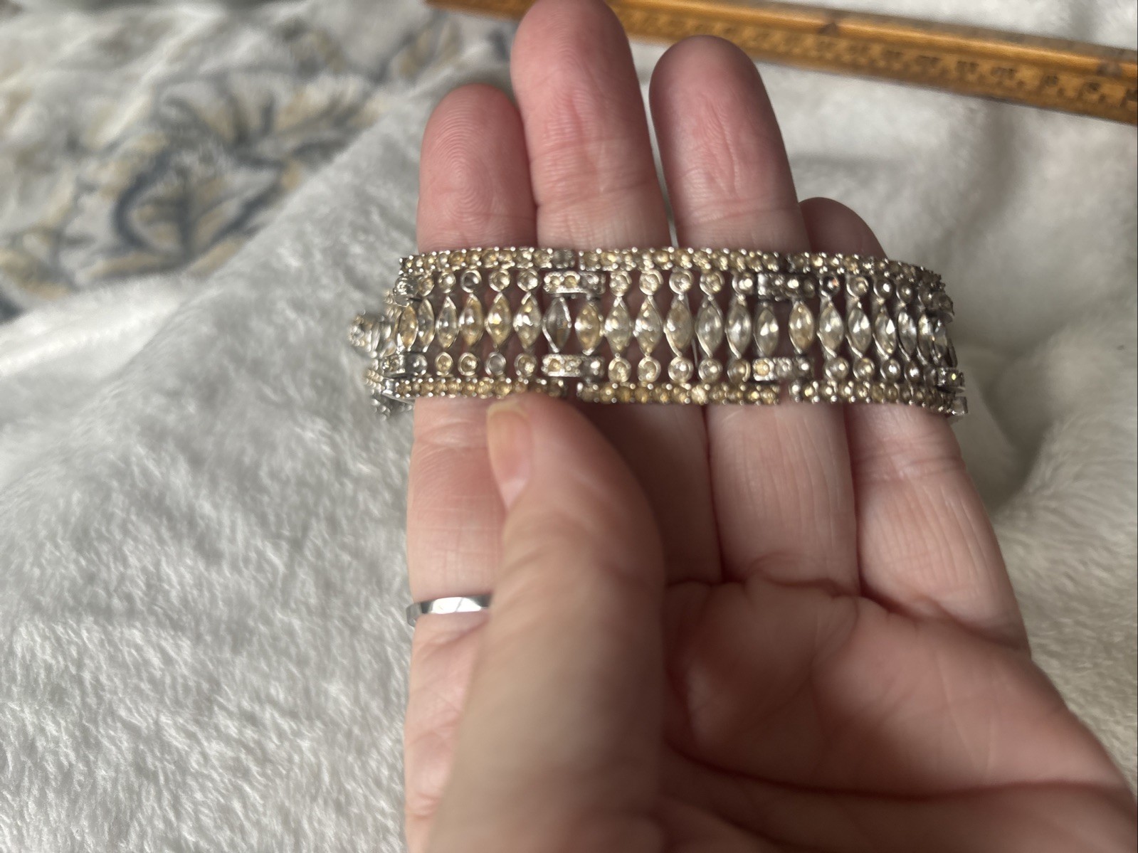 Pedo Vintage Rhinestone Bracelet Silver Tone- My Grandmas