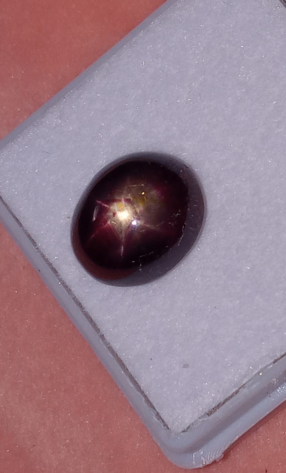 6.71ct Golden Purple & Red 6 RAY STAR RUBY Diffused OVAL Cabachocon 10.5x9x6.5mm
