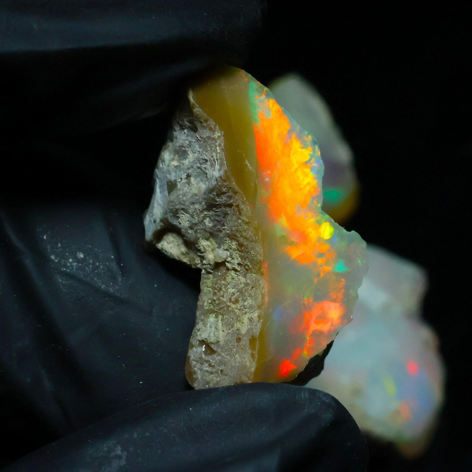 Natural Ethiopian Welo Opal Rough 54.20 Ct Gemstone – Bright Play of Color Fire
