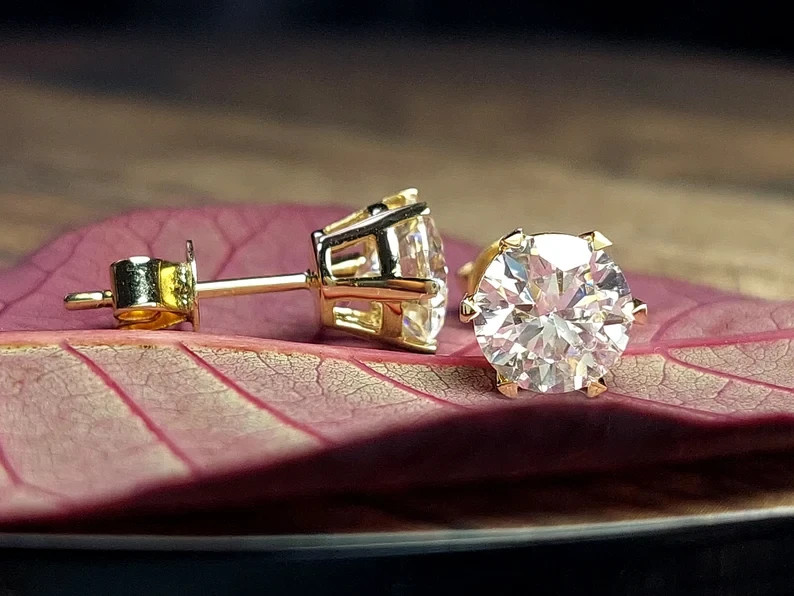 3 Ct Round Cut Certified Lab Grown Diamond Earrings Stud 925 Silver Gift For Her