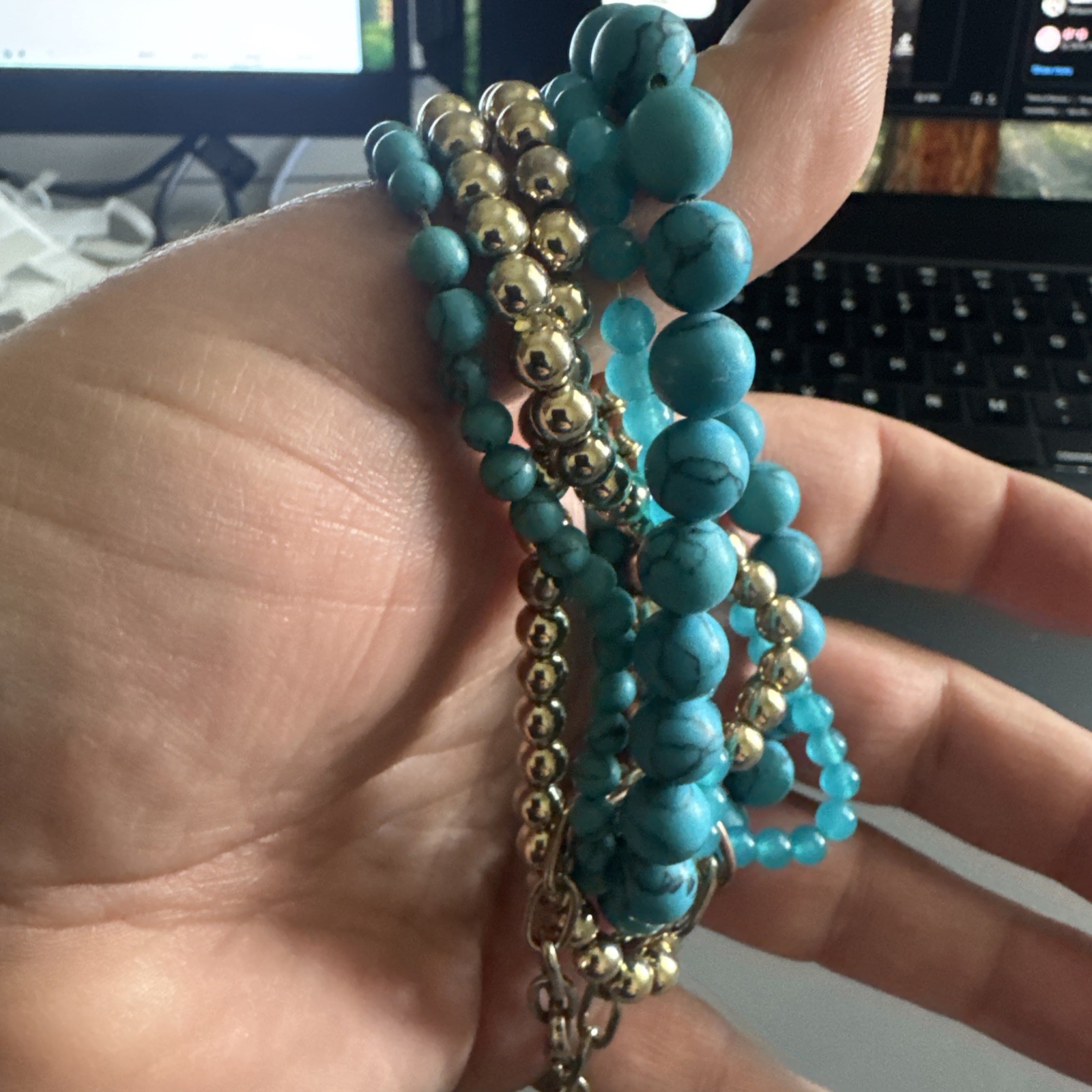 Multi-Bracelet Maribel Blue Aqua Color