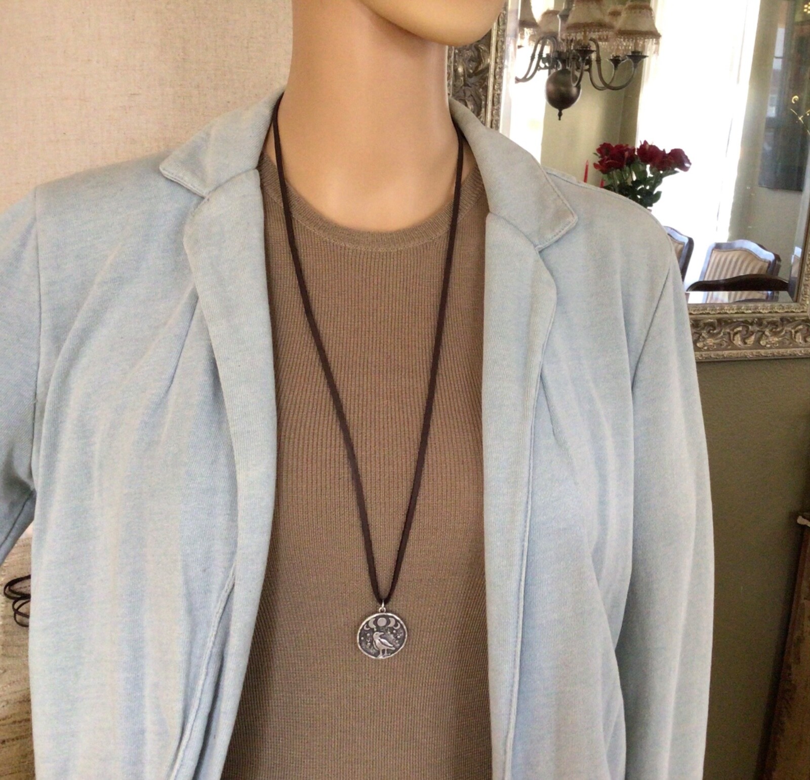 NEW Sundance Charm Necklace genuine leather cord handmade artisan jewelry