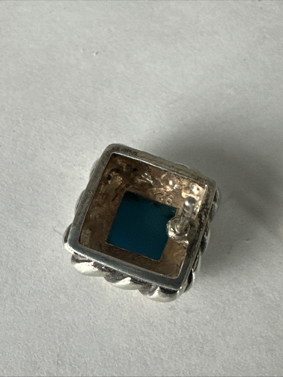 Turquoise Square 925 Sterling Silver Stud Earrings 1/2″