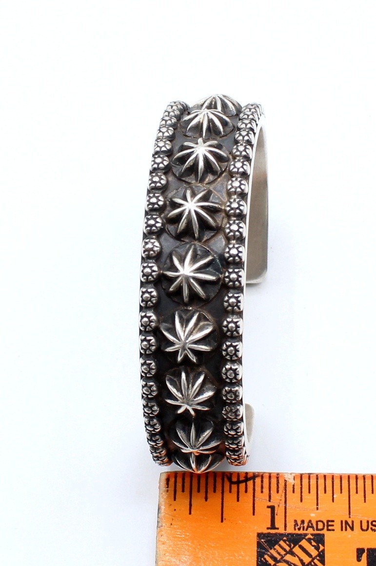 Marc Antia Native American sterling silver star studded cuff 140g