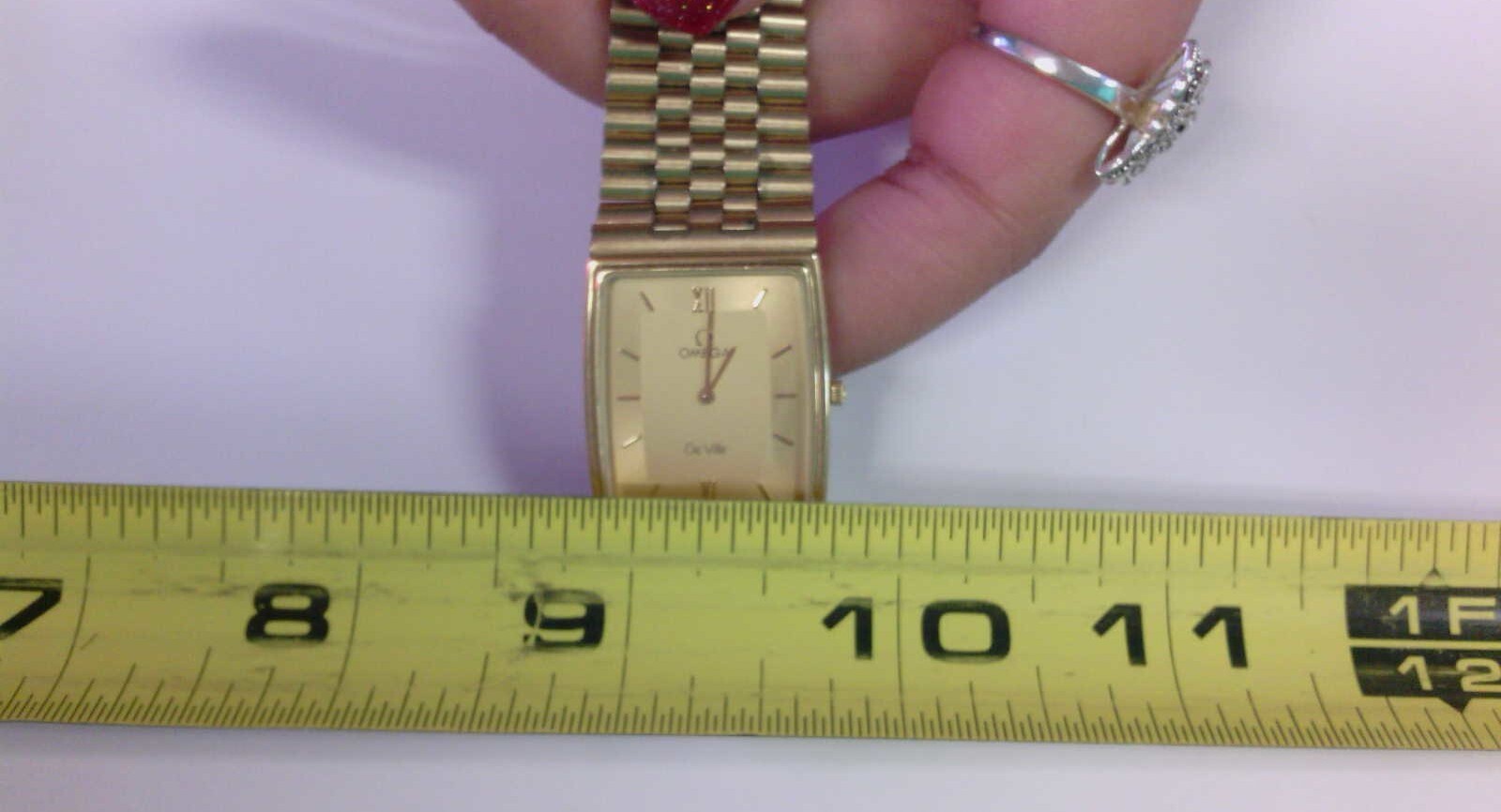 VTG OMEGA DeVille 10k RGP QUARTZ Watch W Original Box, Tag, Links! DOES NOT WORK