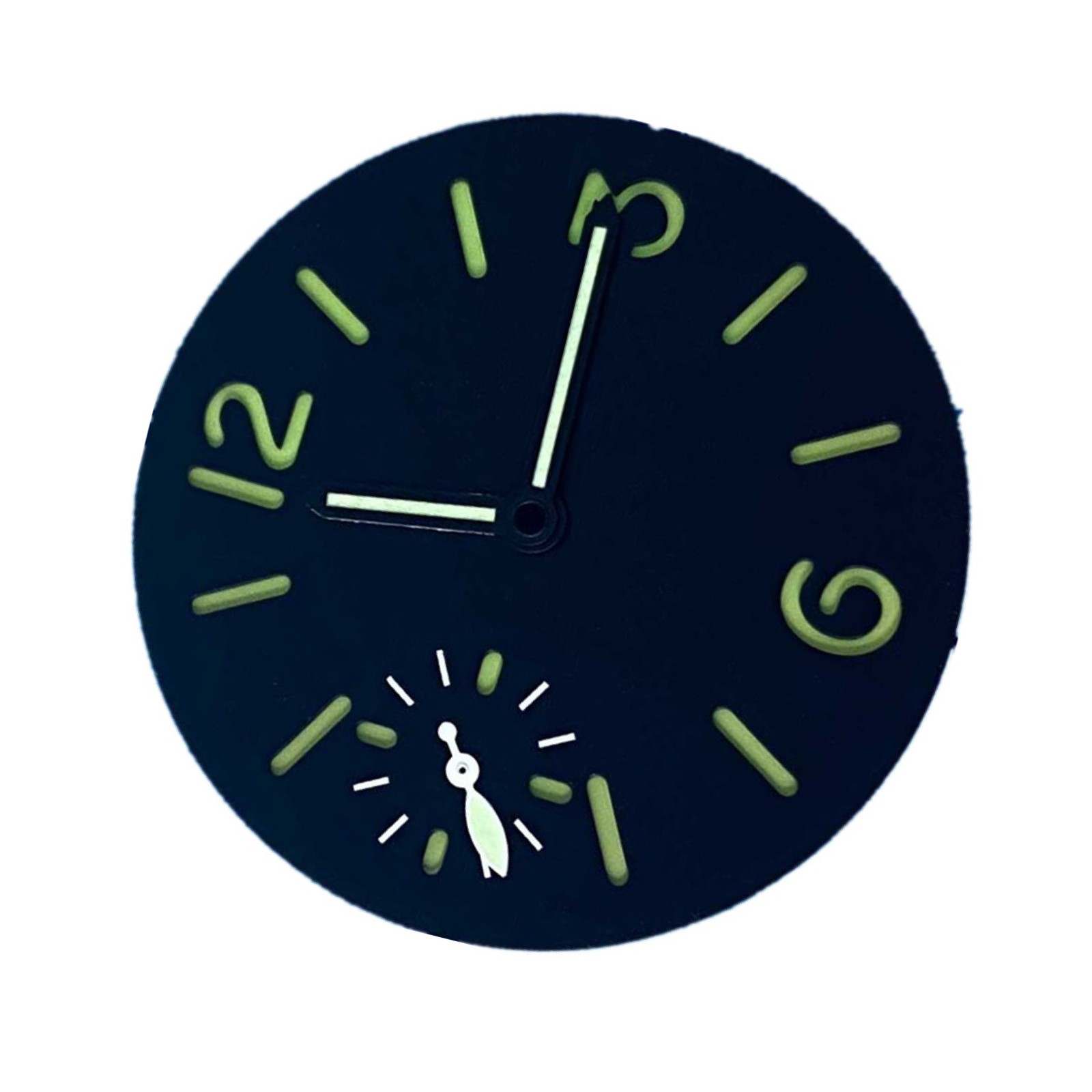 34.5mm Green Luminous Watch Dial With Watch Hands For ETA 6497 ST3600 Movement