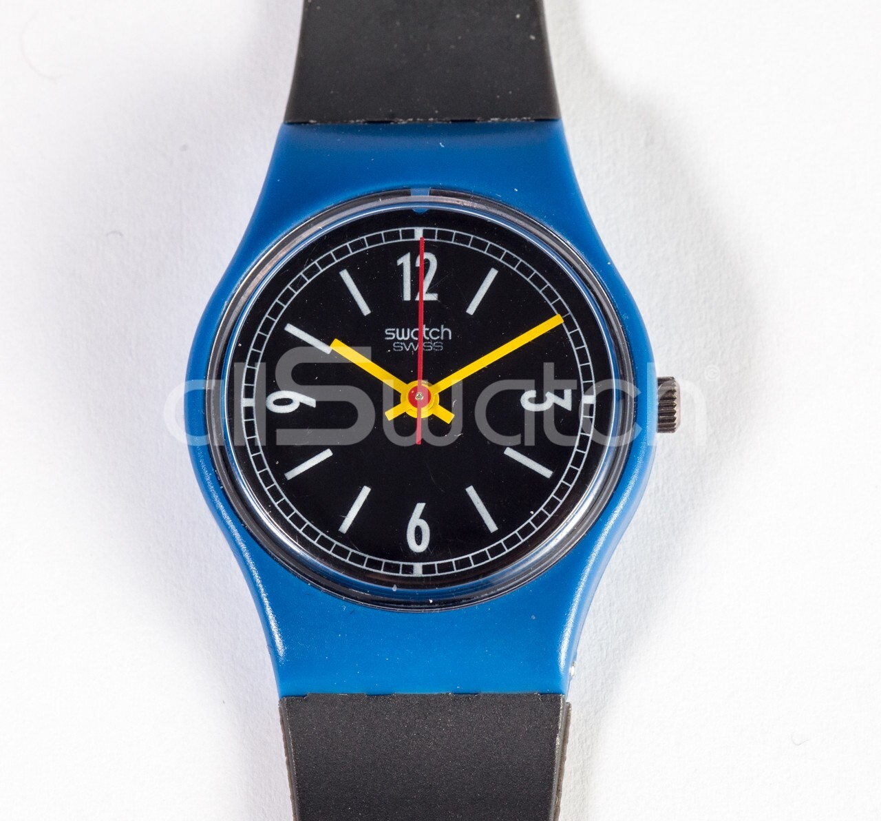 Swatch Special 1986 – LG103P1 – Carlisle – Variante cassa blu e lancette diff.