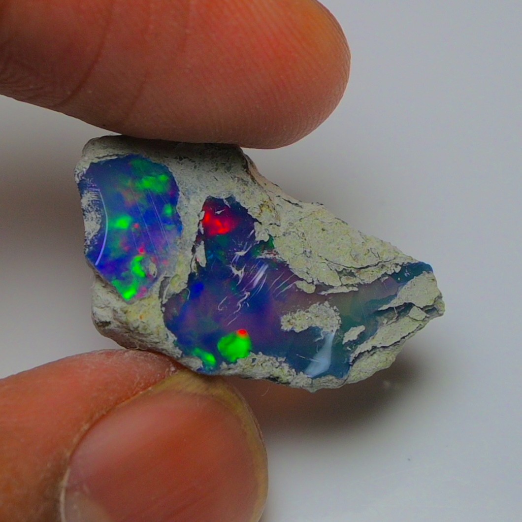 Polished Blue Opal Rough 6.80 Carats, Smoked Ethiopian Welo Opal Rough,