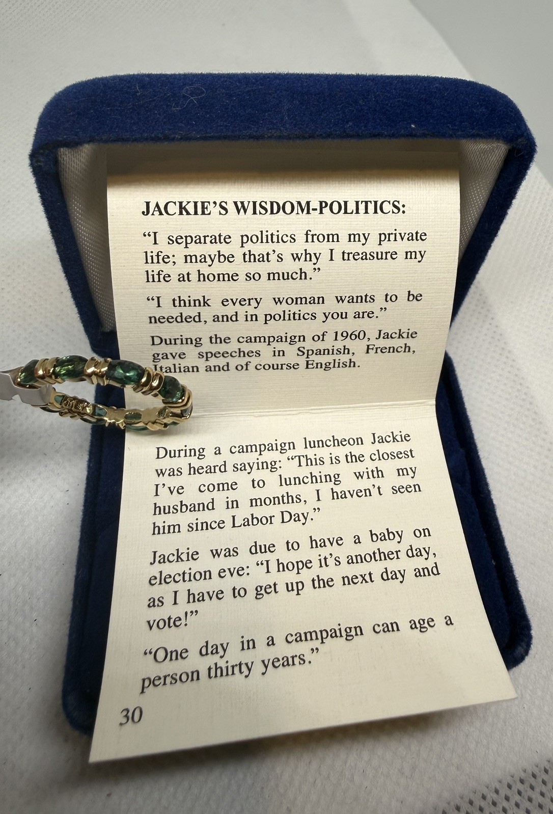 CAMROSE & KROSS JBK 925 JACQUELINE KENNEDY EMERALD ETERNITY BAND 7
