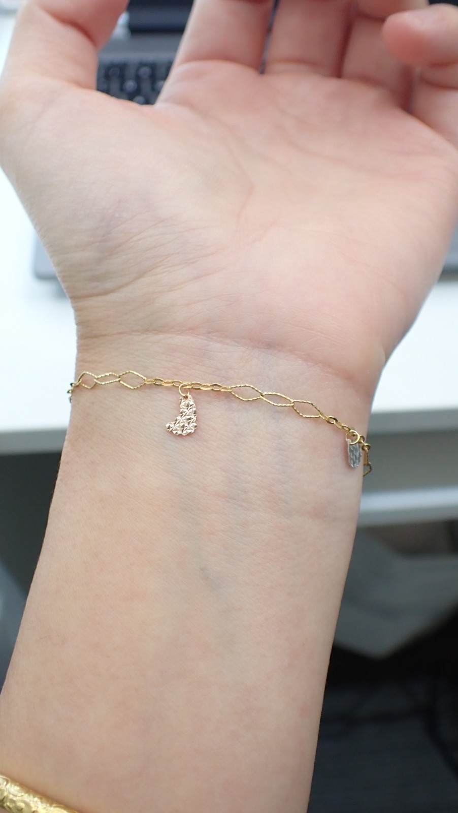 18K Gold Multi-Use Bracelet Anklet Butterfly Charm
