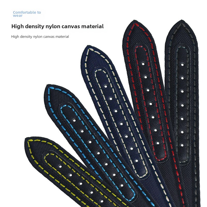High Quality Canvas Nylon Watch Band Strap Butterfly Clasp 19 20 22mm Fits Omega