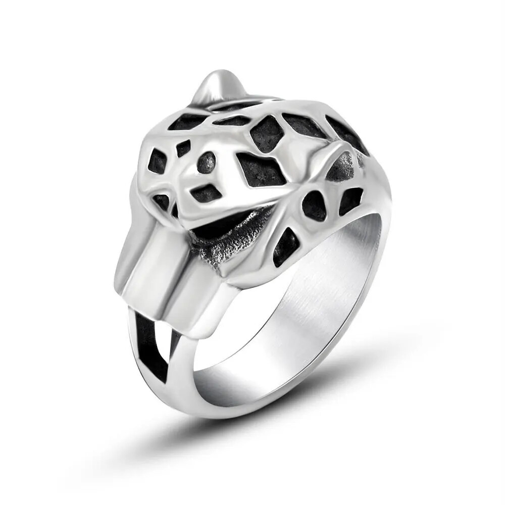 Personality Trend Animal Leopard Head Domineering Men’s Style Rings Size 7-12