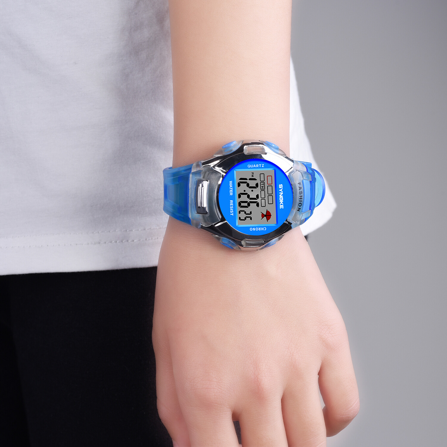 1X Child Boy Girl Xmas Gift Multifunction Sport Electronic Digital Wrist Watch