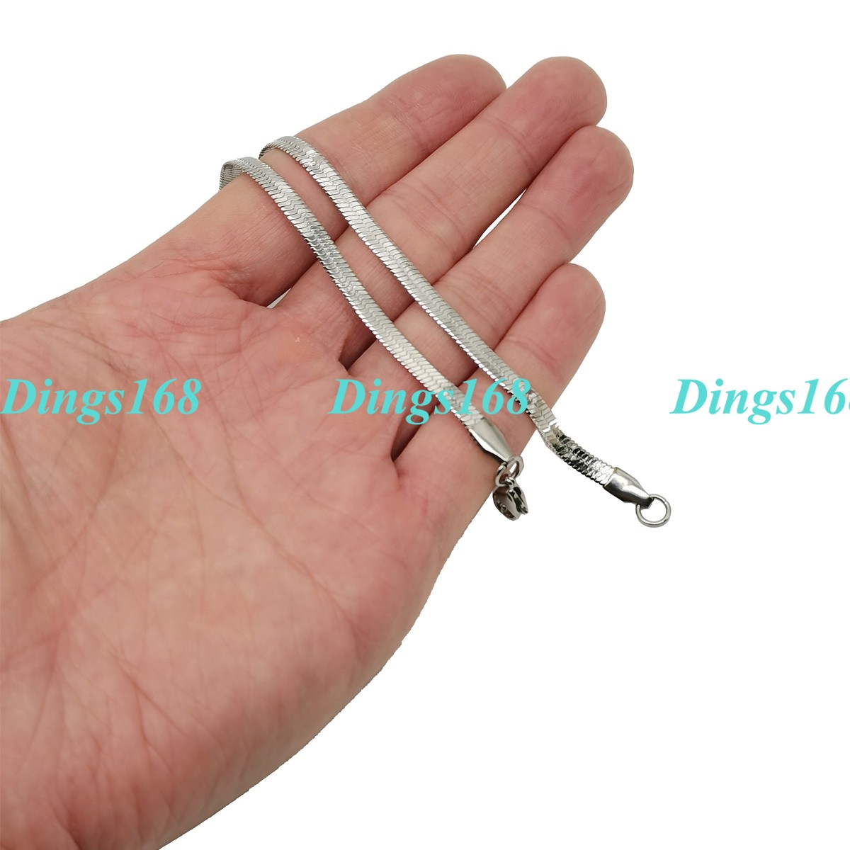 18K White Gold Filled TARNISH/Nickel-FREE 20 inch 3 mm Flat Snake Chain Necklace