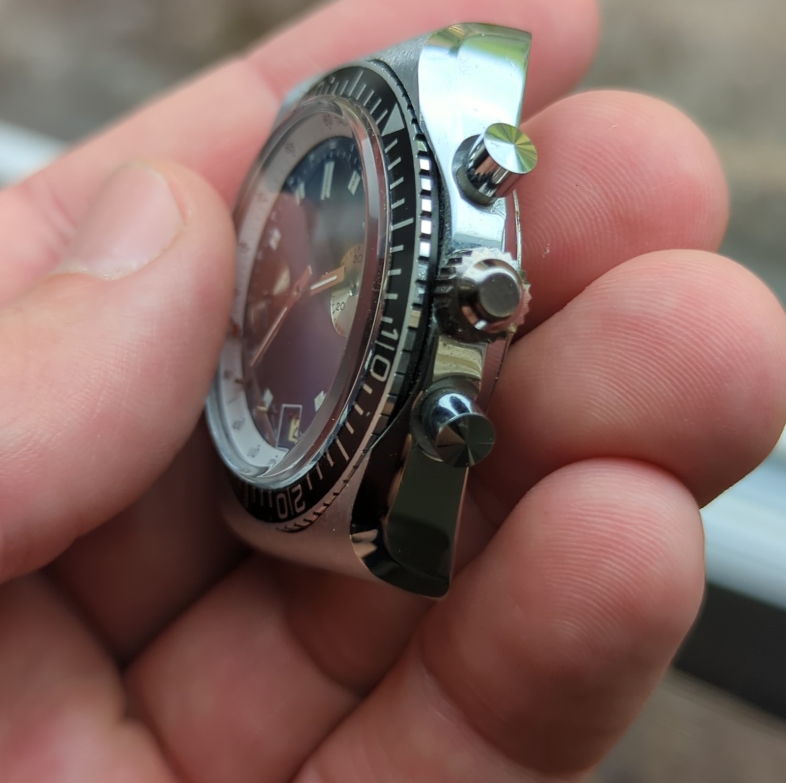 Valjoux 7734 Chronograph Diver Watch Project, Partial Movement NOS (BS28)