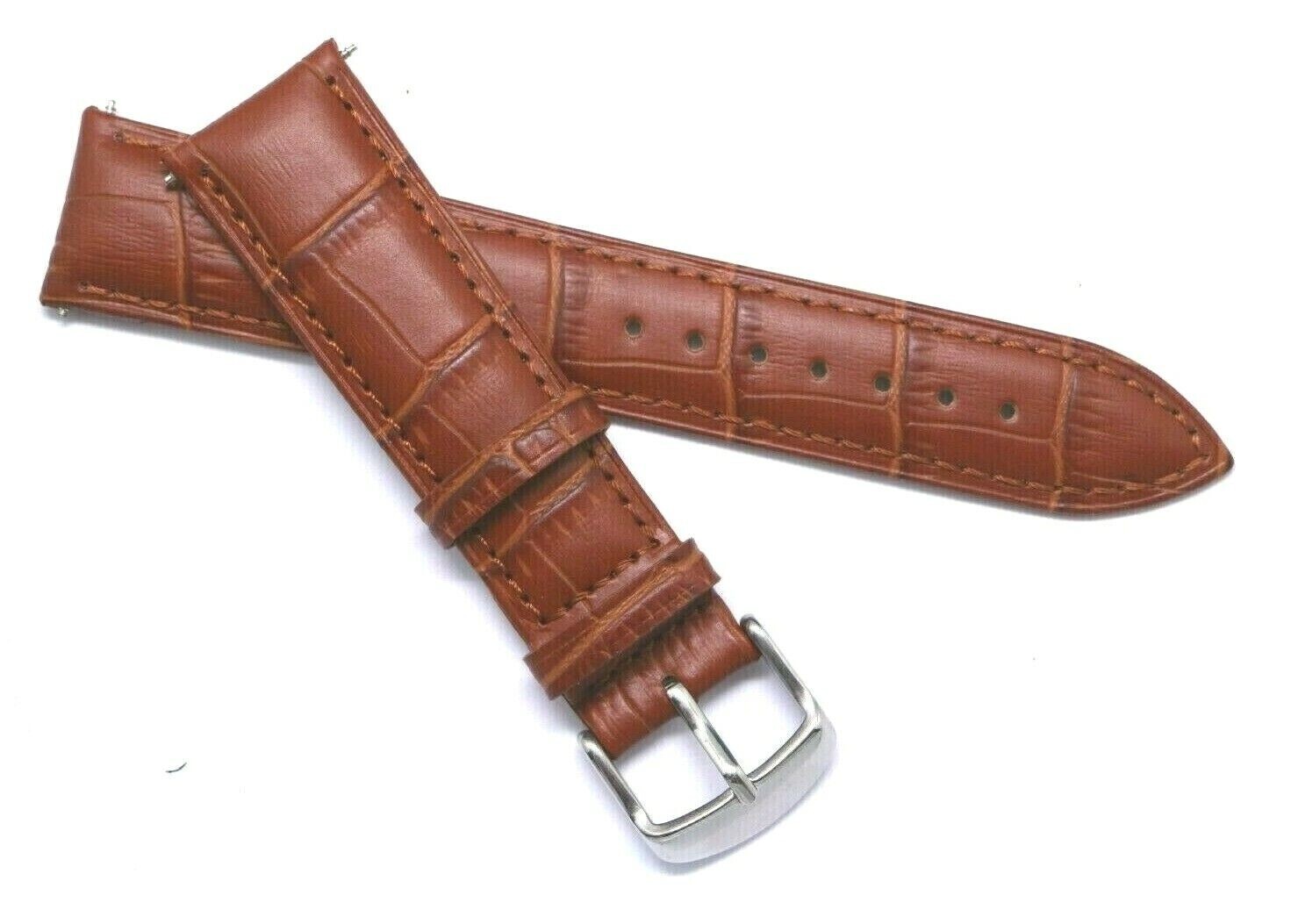 20mm Brown Croco Embossed Leather Replacement Watch Band – Swiss Wenger & Others