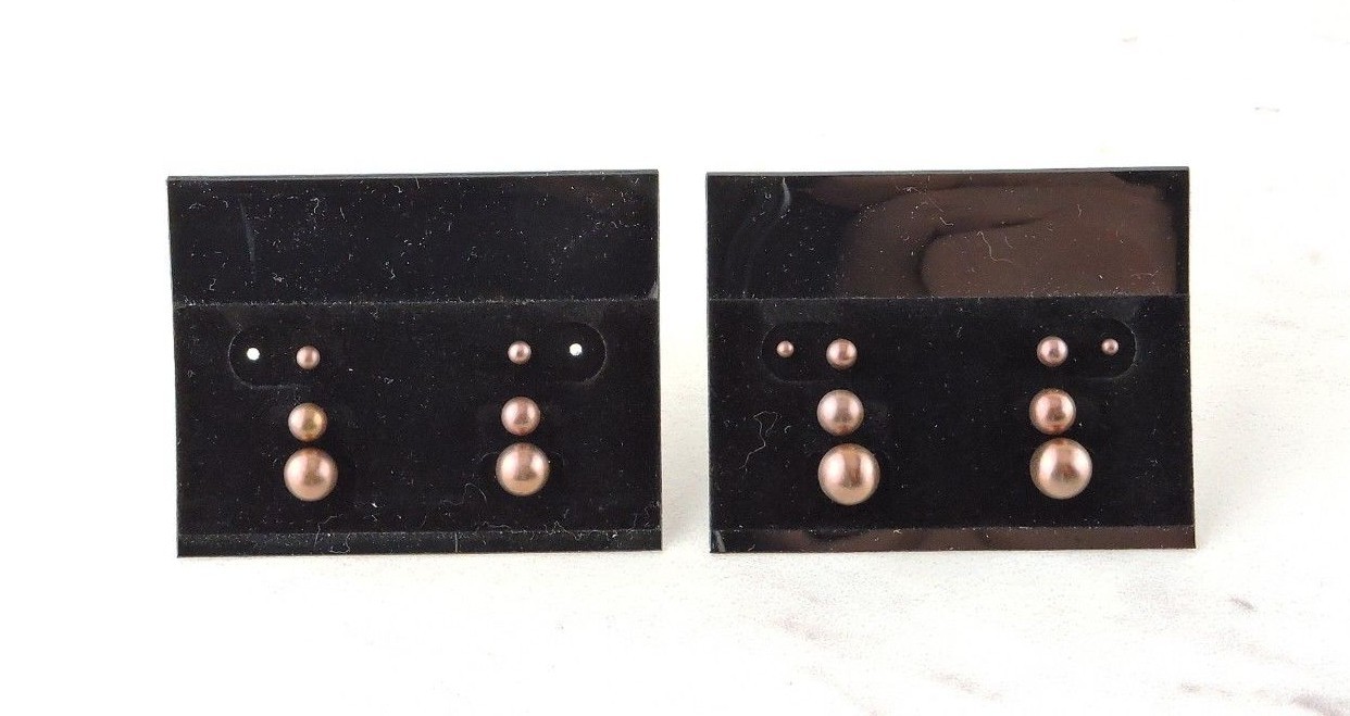 Stainless Steel Bronze IP Plated Ball Stud Earrings 2 mm – 8 mm – Free Gift Pack