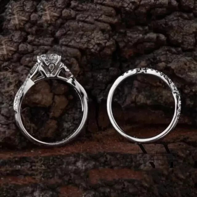 2.80 Ct Round Cut Created Diamond Women’s Bridal Set Ring 14K White Gold Finish