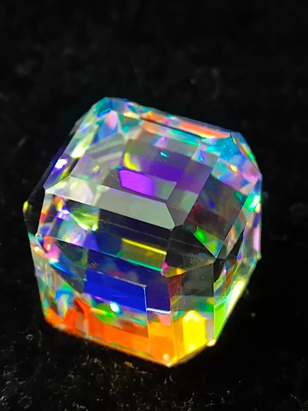 Natural Mystic Topaz 50.5 CT Flawless Rainbow Color Cube Cut Certified Gemstone