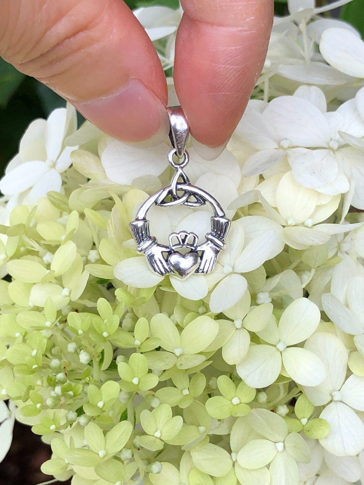 925 Sterling Silver Celtic Claddagh Pendant Men Women 19mm(0.75″)/28mm(1.1″)