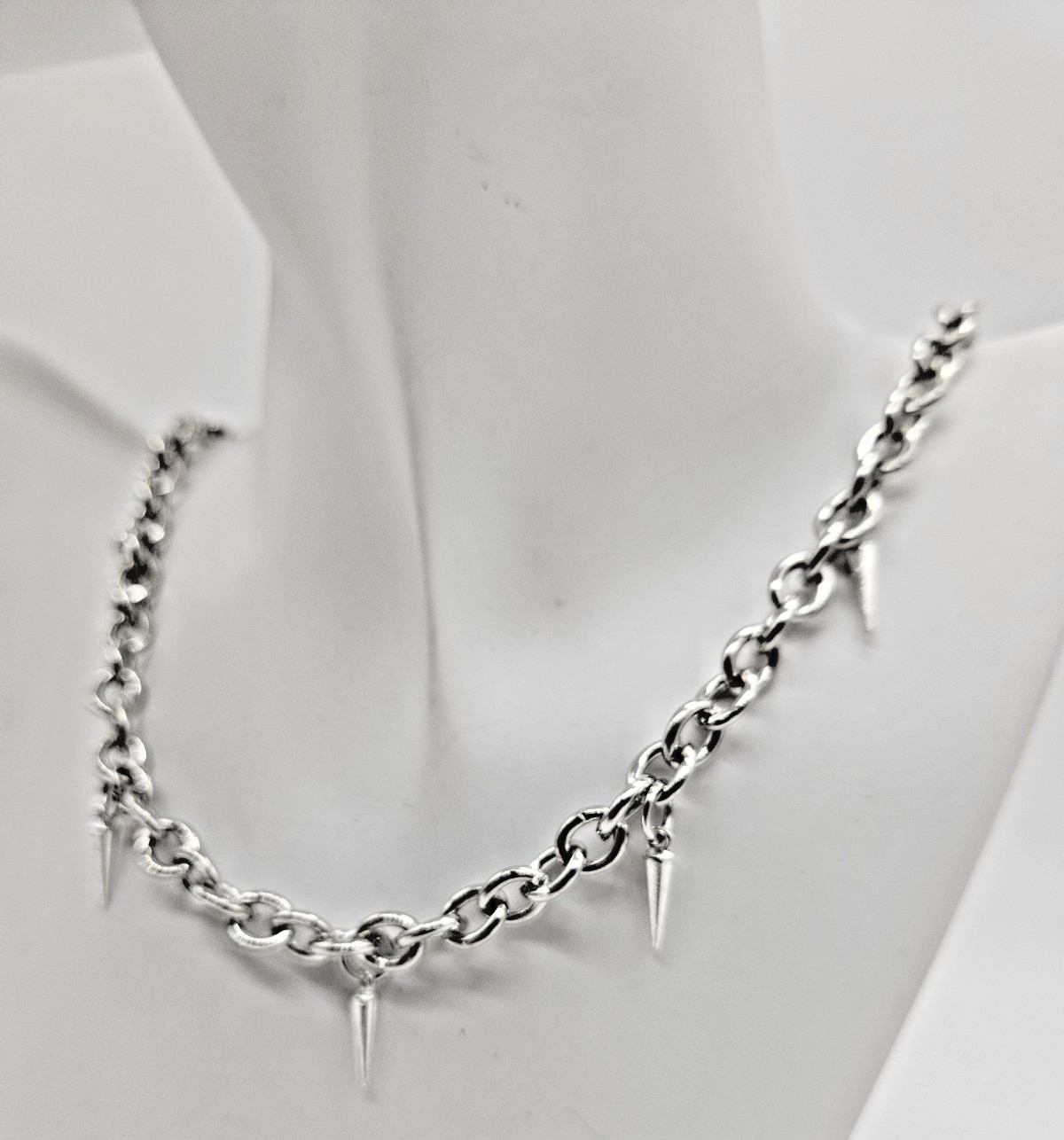 Stainless Steel Punk Stud Thorns Pendant Chain Necklace Fashion Jewelr 13-1