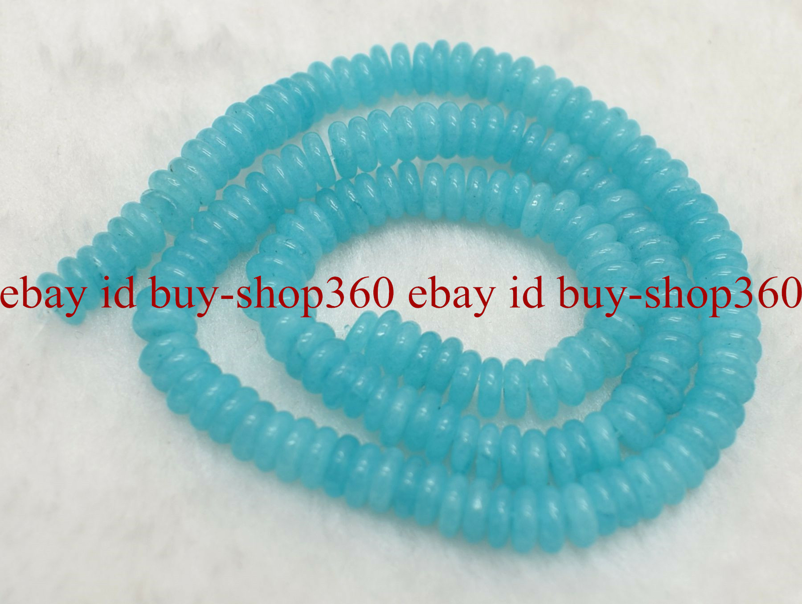 Natural 3×8/4x10mm Blue Aquamarne Rondelle Gemstone Loose Beads 15” AAA+