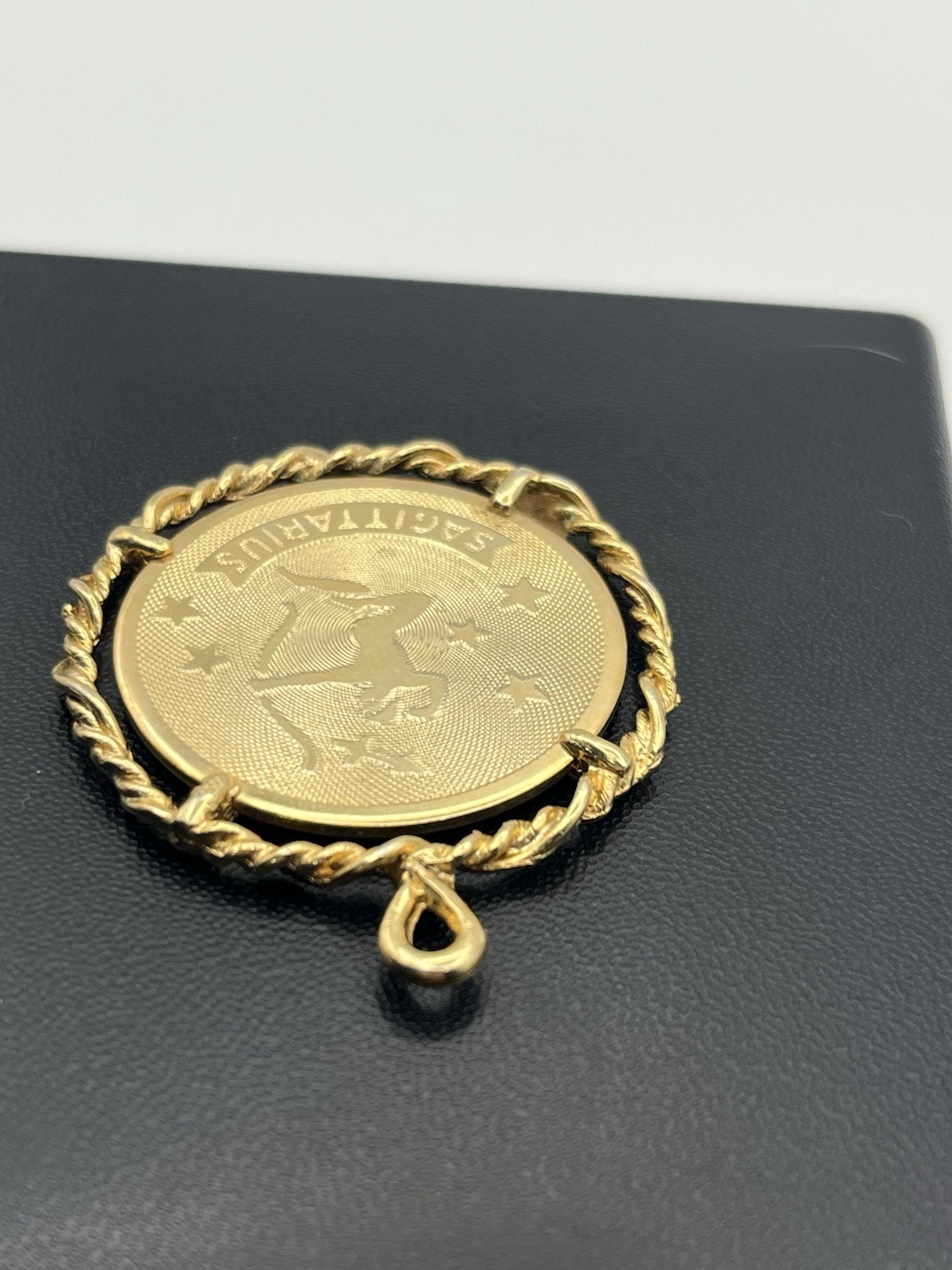 Sagittarius Zodiac Astrology Charm Pendant for necklace gold tone vintage