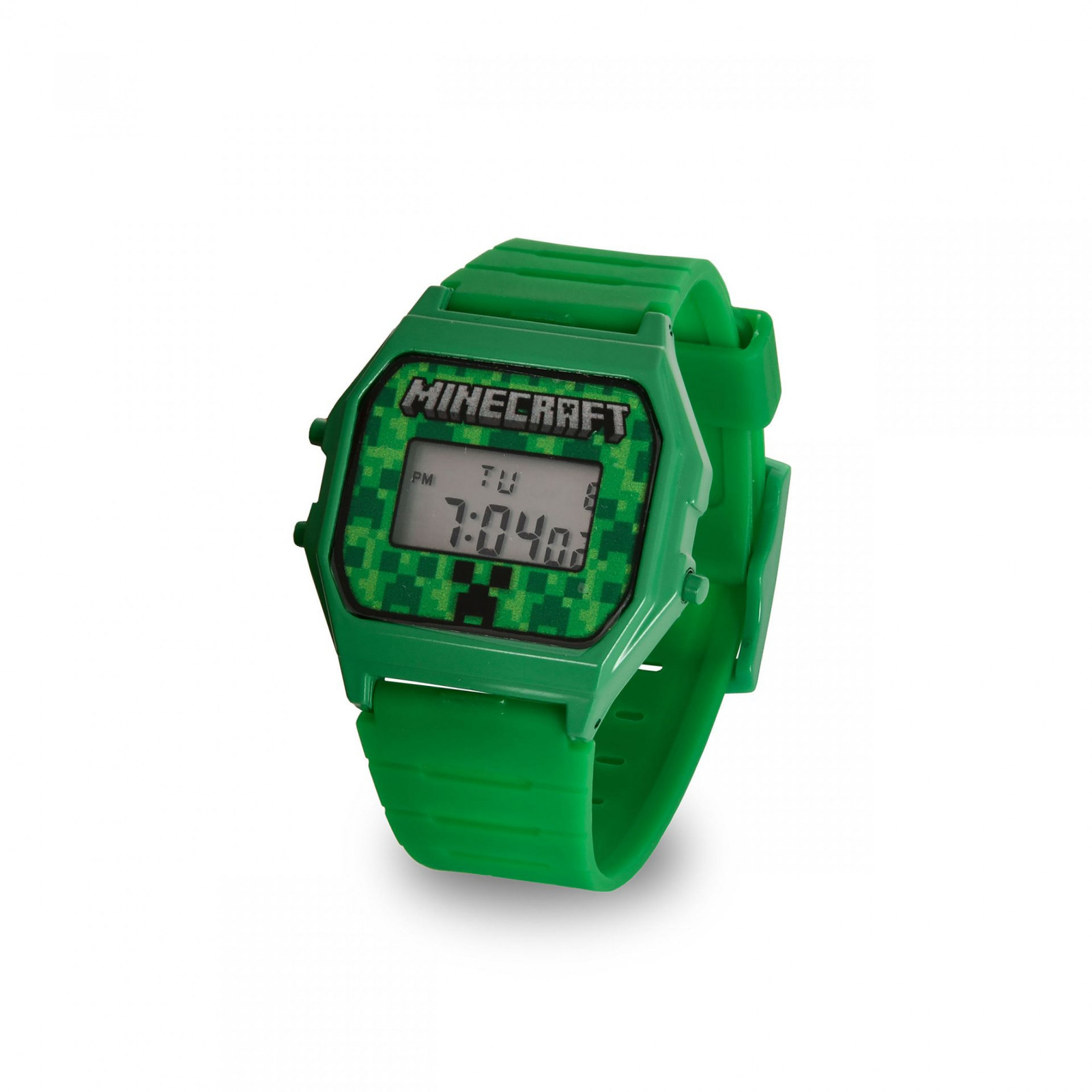 Minecraft Creeper Digital Watch Face with Green Band Green