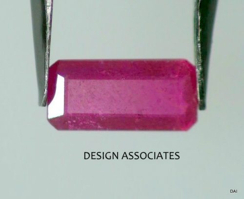 RUBY 9.54 X 4.65 MM EMERALD CUT EARTH MINED AND TREATED GEMSTONE AAA (180104)