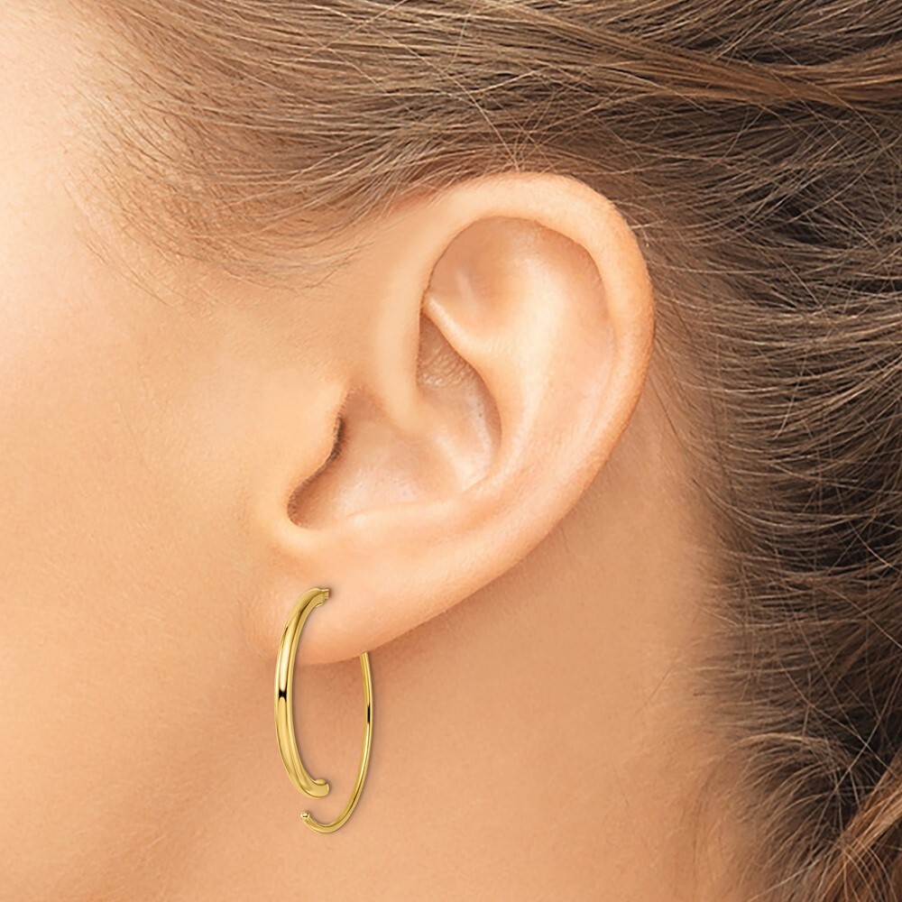 27.75mm 14K Yellow Gold Polished Threader Earrings
