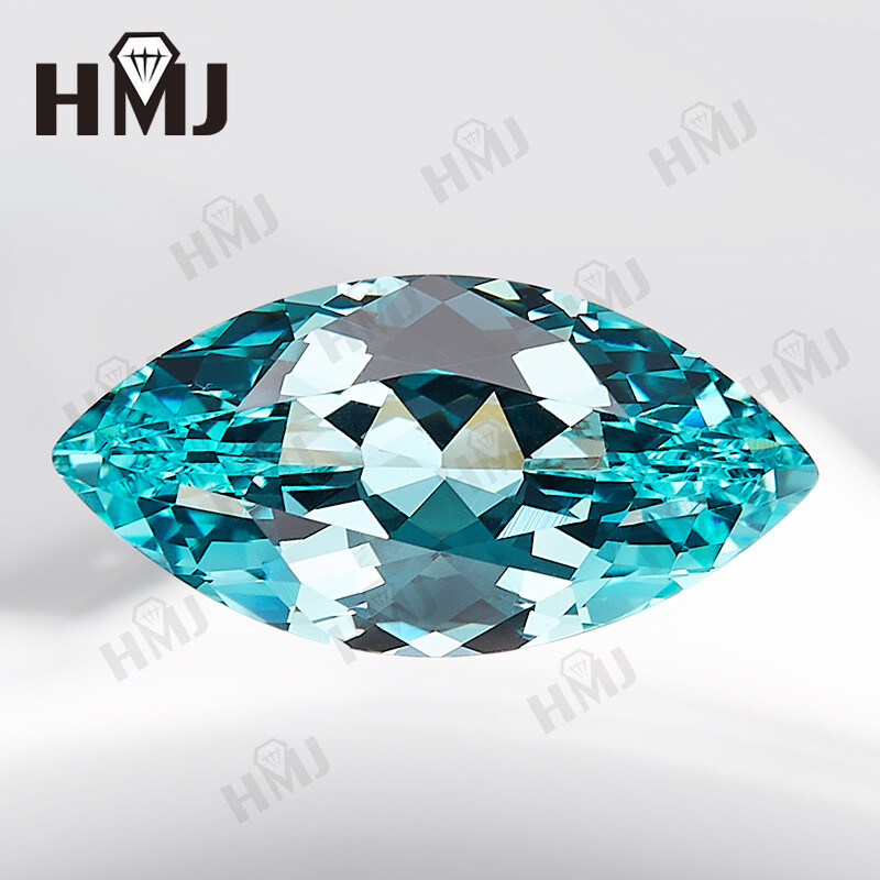 Lab Grown Paraiba Sapphire Marquise W. AGL Certificate Loose Gemston Jewelry DIY