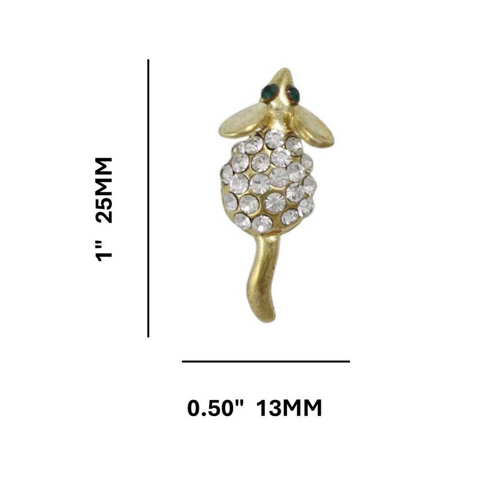 Tiny Crystal Mouse with Green Eyes Lapel Tac Pin – RAP114G